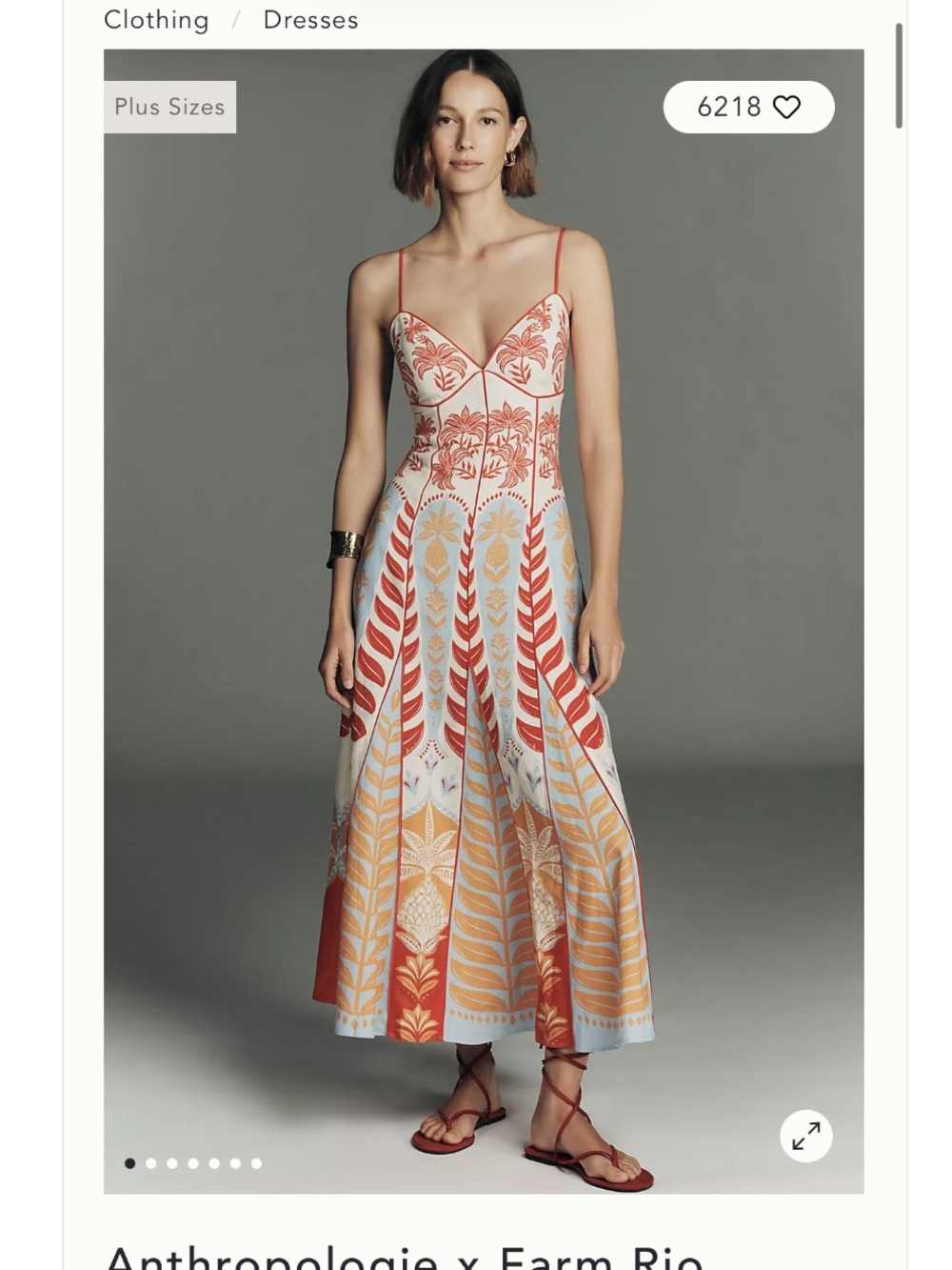 Anthropologie x Farm Rio Sleeveless V-Neck A-Line Maxi Dress